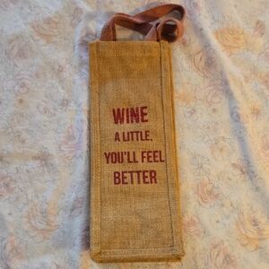 Wine Tote Bag with Red Text